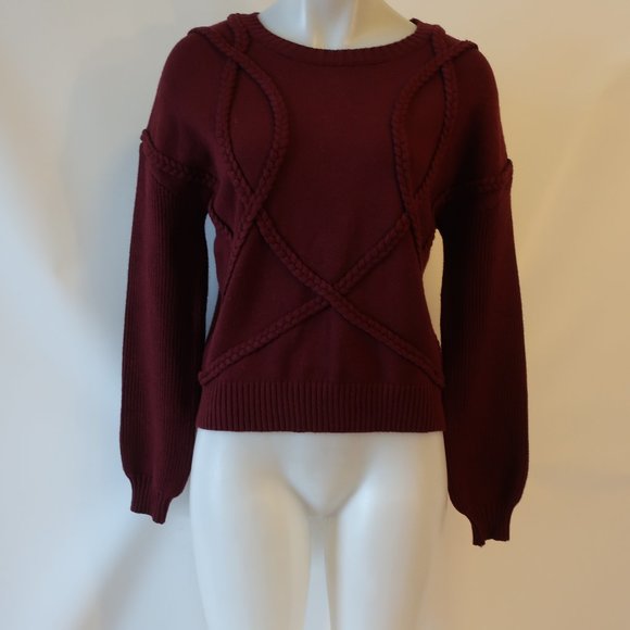NWT Womens Belldini Burgundy Redwood Knit Pullover Sweater S/P * - Picture 2 of 10